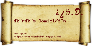 Órás Domicián névjegykártya